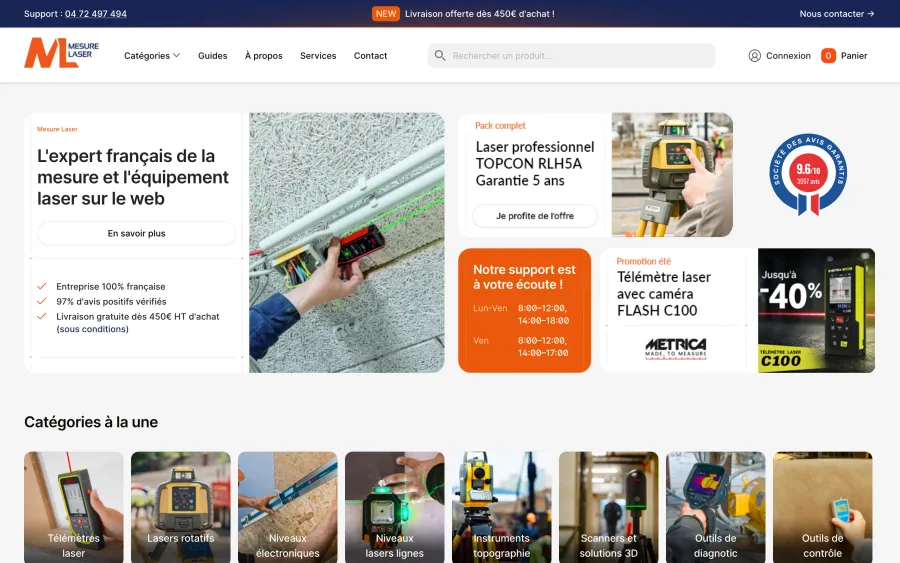 Capture du site Mesure Laser en version bureau