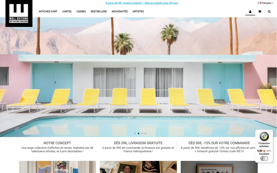 Capture du site Wall Editions en version bureau